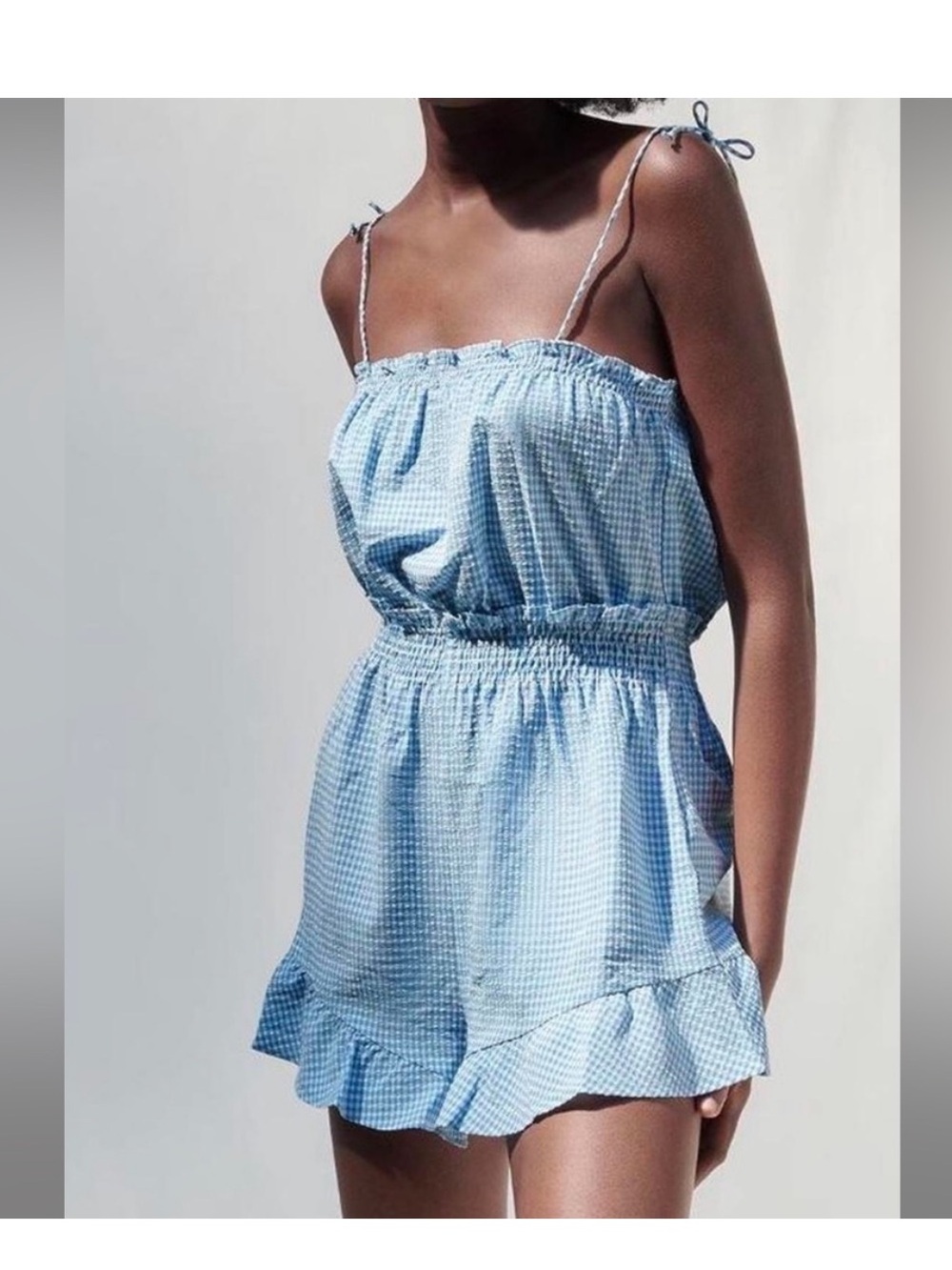Zara Baby Blue Gingham Romper